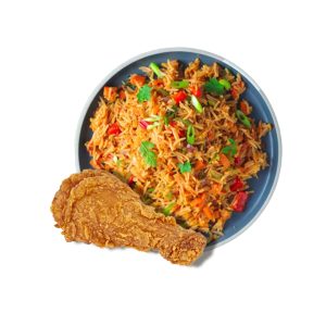 1 plate fried rice + 1 chicken drumstick