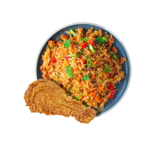 1 plate fried rice + 1 chicken drumstick