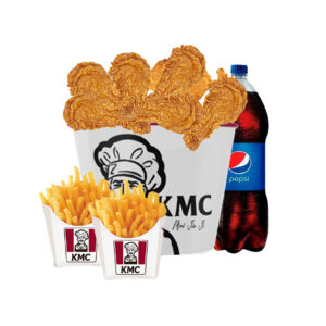 7 chicken drumsticks + 2 pkt fries + 1L Pepsi